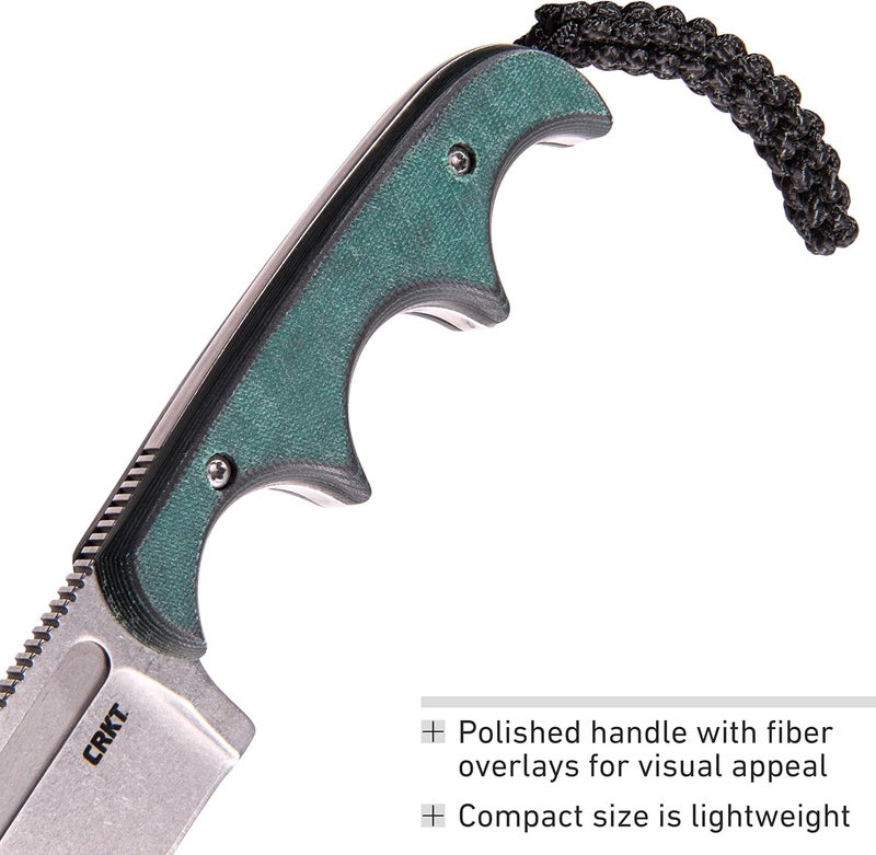 CRKT Minimalist Spear Point Outdoor Survival Fixed Blade Knife with Sheath: Stainless Steel Plain Edge Blade, Micarta Handle, 2396 - Image 5